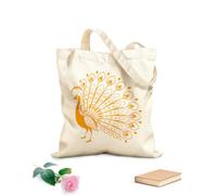 AILOONG Bolsa de lona para vino El pavo real mantiene su cabeza en alto y sus plumas extendidas. Tela de 340g/m² de grosor Combina con la ropa