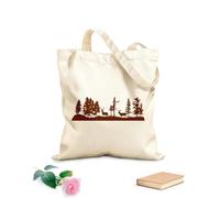 AILOONG Bolsa de lona para vino Escena de vida silvestre Ciervos y aves Animales Niños Tela de 340g/m² de grosor Combina con la ropa