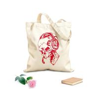AILOONG Bolsa de lona para vino Juego Jugando Música de Calavera Auriculares Videojuego Boy Zona de Juegos Tela de 340g/m² de grosor Combina con la ropa