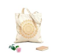 AILOONG Bolsa de lona para vino Mandala floral estético, mandala callejero para revivir, mandala para aliviar el estrés, arte de mandala, mandala floral Tela de 340g/m² de grosor Combina con la ropa