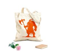 AILOONG Bolsa de lona para vino Ogro de silueta, raza mítica del juego, solo con hacha grande. Tela de 340g/m² de grosor Combina con la ropa
