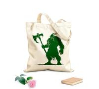 AILOONG Bolsa de lona para vino Ogro de silueta, raza mítica del juego, solo con hacha grande. Tela de 340g/m² de grosor Combina con la ropa