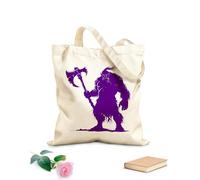 AILOONG Bolsa de lona para vino Ogro de silueta, raza mítica del juego, solo con hacha grande. Tela de 340g/m² de grosor Combina con la ropa