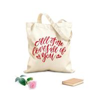 AILOONG Bolsa de lona para vino Os amo a todos con todo mi corazón Feliz día de San Valentín. Tela de 340g/m² de grosor Combina con la ropa