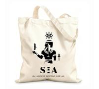 AILOONG Bolsa de lona para vino Silueta del dios egipcio antiguo Sia, logotipo del dios de Oriente Medio Tela de 12 oz de grosor Combina con la ropa 35x40cm Grande