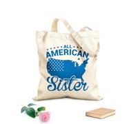 AILOONG Bolsa de lona para vino Todo americano esposo hermana hermano abuelo abuela niño pequeño 4 de julio también Tela de 340g/m² de grosor Combina con la ropa