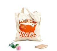 AILOONG Bolsa de lona para vino Todo americano esposo hermana hermano abuelo abuela niño pequeño 4 de julio también Tela de 340g/m² de grosor Combina con la ropa