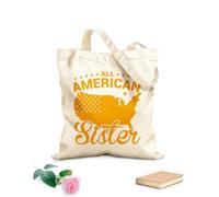 AILOONG Bolsa de lona para vino Todo americano esposo hermana hermano abuelo abuela niño pequeño 4 de julio también Tela de 340g/m² de grosor Combina con la ropa