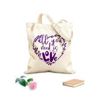 AILOONG Bolsa de lona para vino Todo lo que necesitas es amor, cita romántica escrita a mano Tela de 340g/m² de grosor Combina con la ropa