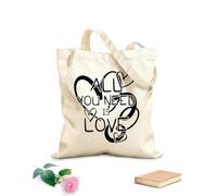 AILOONG Bolsa de lona para vino Todo lo que necesitas es amor Tela de 12 oz de grosor Combina con la ropa 25x30cm Pequeño