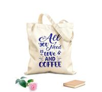 AILOONG Bolsa de lona para vino Todo lo que necesitas es amor y tipografía de café Tela de 340g/m² de grosor Combina con la ropa