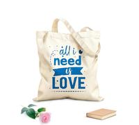 AILOONG Bolsa de lona para vino Todo lo que necesito es amor, citas motivacionales Tela de 340g/m² de grosor Combina con la ropa