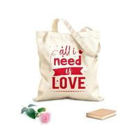 AILOONG Bolsa de lona para vino Todo lo que necesito es amor, citas motivacionales Tela de 340g/m² de grosor Combina con la ropa