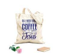 AILOONG Bolsa de lona para vino Todo lo que necesito hoy es un poco de café y una taza entera de Jesús. Tela de 340g/m² de grosor Combina con la ropa