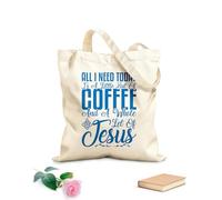 AILOONG Bolsa de lona para vino Todo lo que necesito hoy es un poco de café y una taza entera de Jesús. Tela de 340g/m² de grosor Combina con la ropa