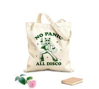 AILOONG Bolsa de lona para vino Todo pánico sin discoteca gato hilarante tipografía gracioso animal gato vintage Tela de 340g/m² de grosor Combina con la ropa
