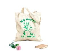 AILOONG Bolsa de lona para vino Todo pánico sin discoteca gato hilarante tipografía gracioso animal gato vintage Tela de 340g/m² de grosor Combina con la ropa