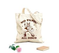 AILOONG Bolsa de lona para vino Todo pánico sin discoteca gato hilarante tipografía gracioso animal gato vintage Tela de 340g/m² de grosor Combina con la ropa