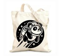 AILOONG Bolsa de lona para vino Un astronauta oso panda con un traje espacial Tela de 12 oz de grosor Combina con la ropa 25x30cm Pequeño