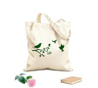 AILOONG Bolsa de lona para vino Un hermoso diseño de siluetas de pájaros posados y volando en una rama. Tela de 340g/m² de grosor Combina con la ropa