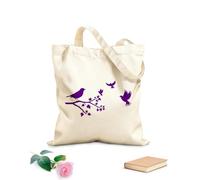 AILOONG Bolsa de lona para vino Un hermoso diseño de siluetas de pájaros posados y volando en una rama. Tela de 340g/m² de grosor Combina con la ropa