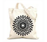 AILOONG Bolsa de lona para vino Un icono de estilo glifo del signo de yoga. Tela de 12 oz de grosor Combina con la ropa 31x36cm Mediano