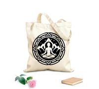 AILOONG Bolsa de lona para vino Un icono de estilo glifo del signo de yoga. Tela de 12 oz de grosor Combina con la ropa 25x30cm Pequeño