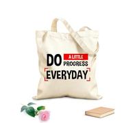 AILOONG Bolsa de lona para vino Un pequeño progreso cada día es inspirador. Tela de 12 oz de grosor Combina con la ropa 25x30cm Pequeño