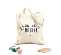 AILOONG Bolsa de lona para vino una frase escrita a mano eres el mejor letras a mano frase motivadora inspiradora Tela de 12 oz de grosor Combina con la ropa 25x30cm Pequeño