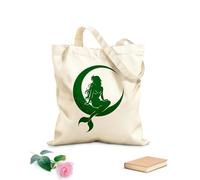 AILOONG Bolsa de lona para vino Una sirena está sentada en una luna Tela de 340g/m² de grosor Combina con la ropa