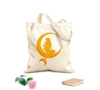 AILOONG Bolsa de lona para vino Una sirena está sentada en una luna Tela de 340g/m² de grosor Combina con la ropa