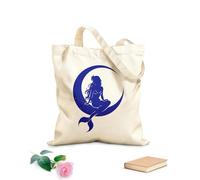 AILOONG Bolsa de lona para vino Una sirena está sentada en una luna Tela de 340g/m² de grosor Combina con la ropa