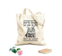 AILOONG Bolsa de lona para vino Y aún así, a pesar de la mirada en mi cara, sigues hablando. Tela de 12 oz de grosor Combina con la ropa 35x40cm Grande