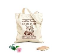 AILOONG Bolsa de lona para vino Y aún así, a pesar de la mirada en mi cara, sigues hablando. Tela de 340g/m² de grosor Combina con la ropa