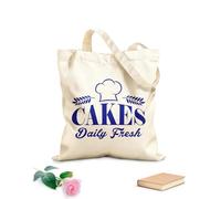 AILOONG Bolsa de lona Pasteles Frescos Diarios Pastelería Panadería Panadería Pan Tela de 340g/m² de grosor Bolsa para dibujar