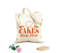 AILOONG Bolsa de lona Pasteles Frescos Diarios Pastelería Panadería Panadería Pan Tela de 340g/m² de grosor Bolsa para dibujar