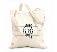 AILOONG Bolsa de lona Patrón Pájaros Palabras Este es nuestro hogar Bienvenido Tela de 12 oz de grosor Bolsa para dibujar 31x36cm Mediano