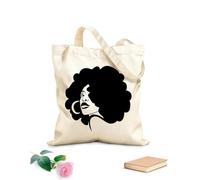 AILOONG Bolsa de lona Peluquería de belleza para chicas africanas, peinado de dama afro Tela de 12 oz de grosor Bolsa para dibujar 25x30cm Pequeño