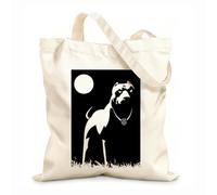 AILOONG Bolsa de lona Perro Pitbull Noche Luna Oscura Pentagrama Cur Oculto Tela de 12 oz de grosor Sustituye a la mochila escolar 31x36cm Mediano