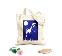 AILOONG Bolsa de lona Perro Pitbull Noche Luna Oscura Pentagrama Cur Oculto Tela de 340g/m² de grosor Sustituye a la mochila escolar