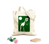 AILOONG Bolsa de lona Perro Pitbull Noche Luna Oscura Pentagrama Cur Oculto Tela de 340g/m² de grosor Sustituye a la mochila escolar