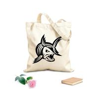 AILOONG Bolsa de lona Pez Depredador Animal Mar Océano Tela de 12 oz de grosor Bolsa para dibujar 25x30cm Pequeño