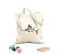 AILOONG Bolsa de lona Pez espada Animal Pez Océano Mar Pesca Tienda Tela de 12 oz de grosor Bolsa para dibujar 25x30cm Pequeño