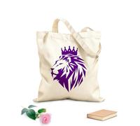 AILOONG Bolsa de lona Poliedro abstracto León africano Rey Corona Animal Gato Tela de 340g/m² de grosor Bolsa para dibujar