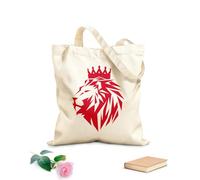 AILOONG Bolsa de lona Poliedro abstracto León africano Rey Corona Animal Gato Tela de 340g/m² de grosor Bolsa para dibujar