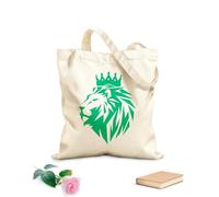 AILOONG Bolsa de lona Poliedro abstracto León africano Rey Corona Animal Gato Tela de 340g/m² de grosor Bolsa para dibujar