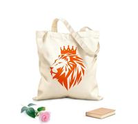 AILOONG Bolsa de lona Poliedro abstracto León africano Rey Corona Animal Gato Tela de 340g/m² de grosor Bolsa para dibujar