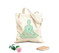AILOONG Bolsa de lona Postura del loto meditando en el Mandala del Centro de Yoga Tela de 340g/m² de grosor Sustituye a la mochila escolar