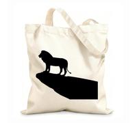 AILOONG Bolsa de lona Silueta de animal africano del Rey León de dibujos animados Tela de 12 oz de grosor Bolsa para dibujar 25x30cm Pequeño