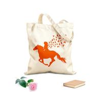AILOONG Bolsa de lona Silueta de niña, jinete, pájaros, patrones Tela de 340g/m² de grosor Bolsa para dibujar
